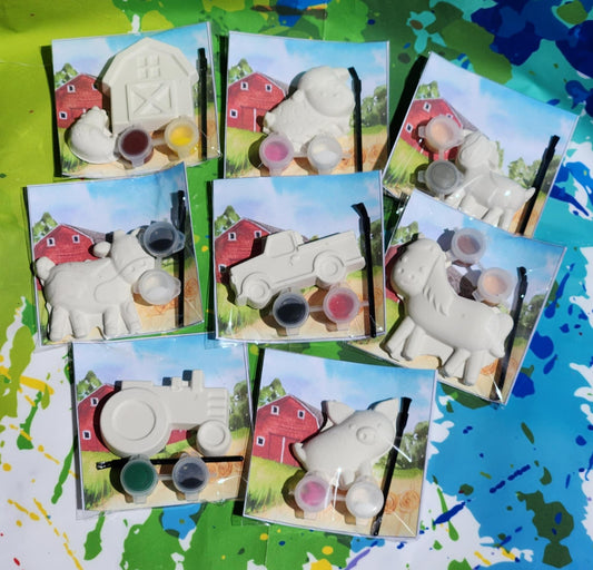 Farm Animal Plaster Paint Kits | DIY Kids Craft | Birthday Party Favors | Farm Party Activity | School Handouts | Paint Your Own Kit