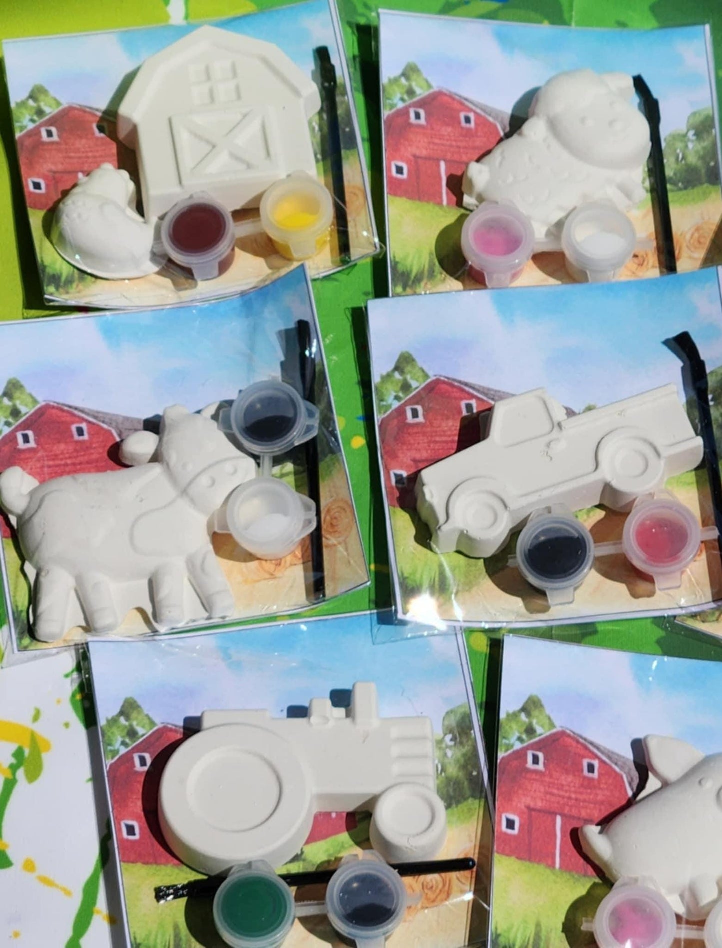 Farm Animal Plaster Paint Kits | DIY Kids Craft | Birthday Party Favors | Farm Party Activity | School Handouts | Paint Your Own Kit