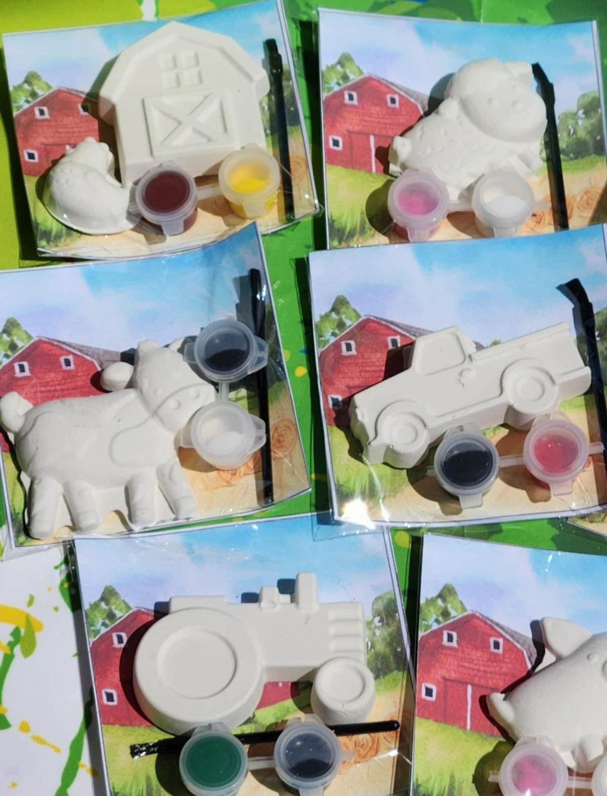Farm Animal Plaster Paint Kits | DIY Kids Craft | Birthday Party Favors | Farm Party Activity | School Handouts | Paint Your Own Kit