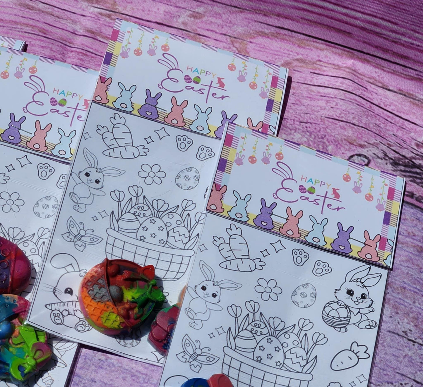 Easter Crayon Coloring Kit – Non-Toxic Crayons & Easter Activity for Kids | Easter Basket Filler | Easter Party Favor | Classroom Gift