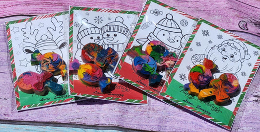 Christmas Crayon Coloring Kit | Candy Cane & Gumdrop Crayons | Holiday Kids Favor | Christmas Party Activity | Stocking Stuffer Idea