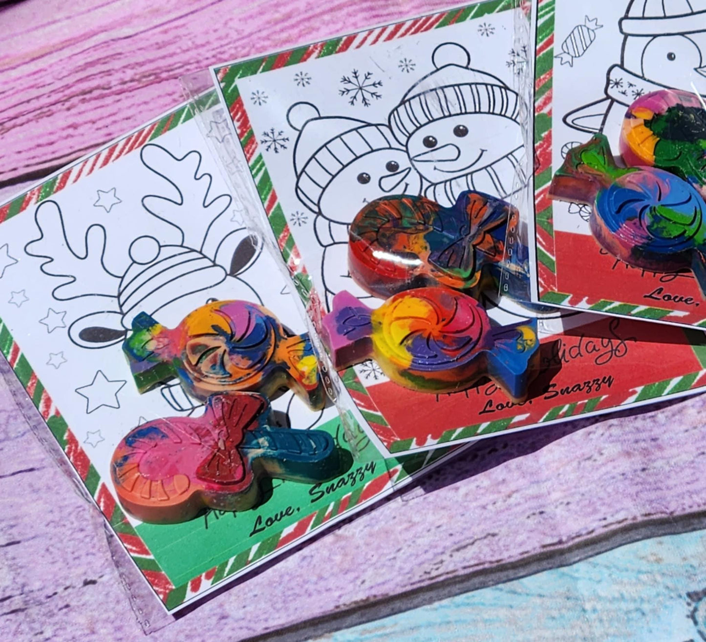 Christmas Crayon Coloring Kit | Candy Cane & Gumdrop Crayons | Holiday Kids Favor | Christmas Party Activity | Stocking Stuffer Idea