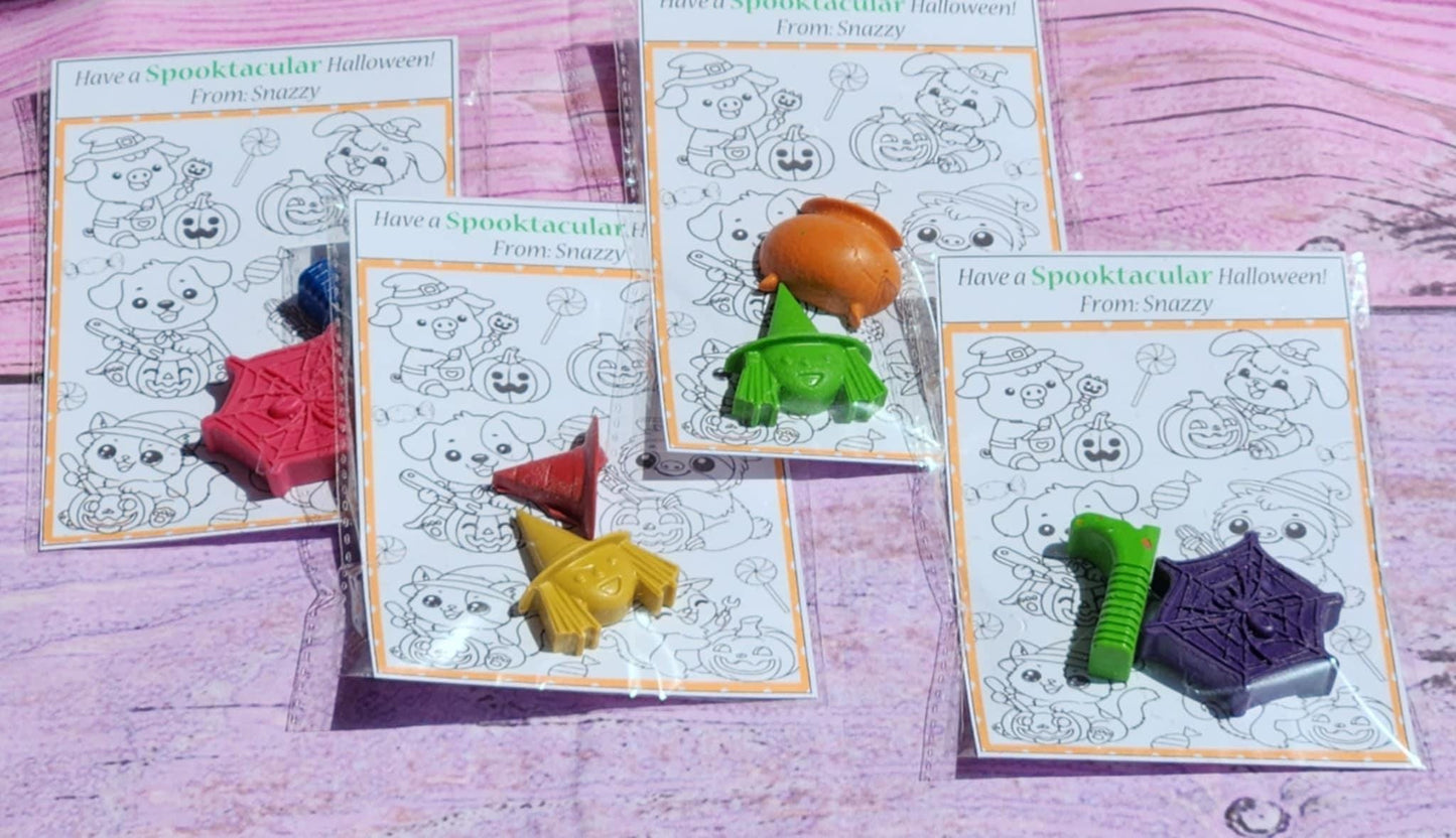 Pumpkin & Witch Coloring Kits with Crayons | Halloween Party Favors | Trick or Treat Handouts | Kids Activity Set | Non-Candy Gifts