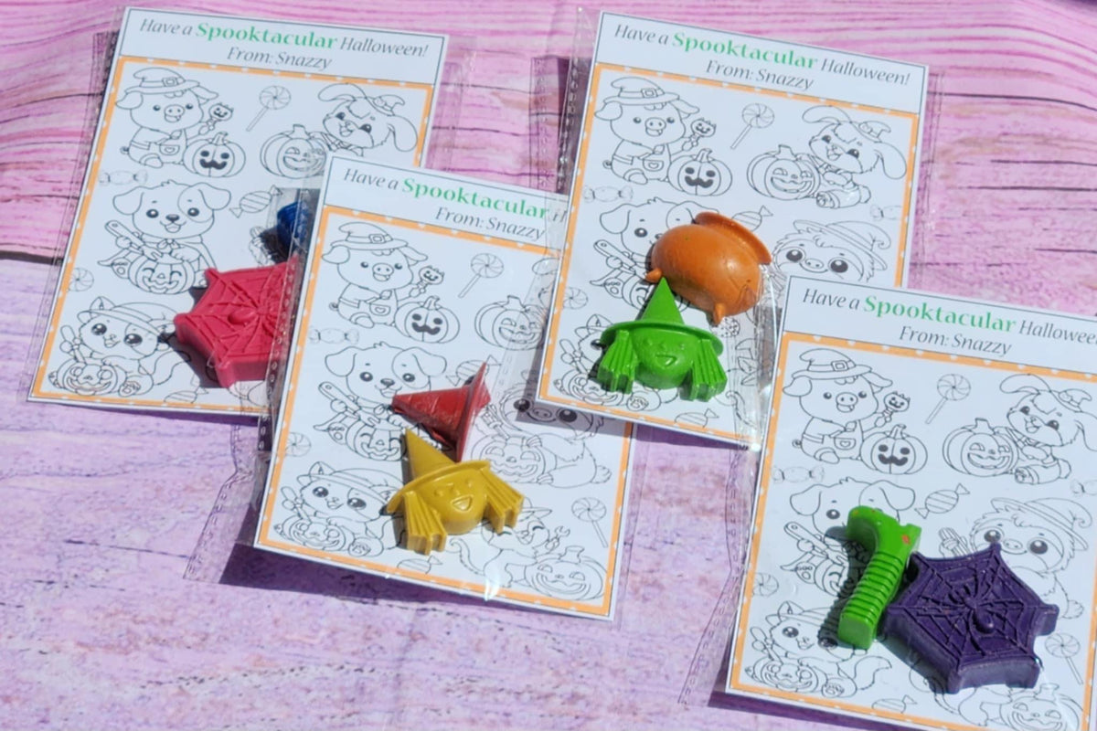 Pumpkin & Witch Coloring Kits with Crayons | Halloween Party Favors | Trick or Treat Handouts | Kids Activity Set | Non-Candy Gifts