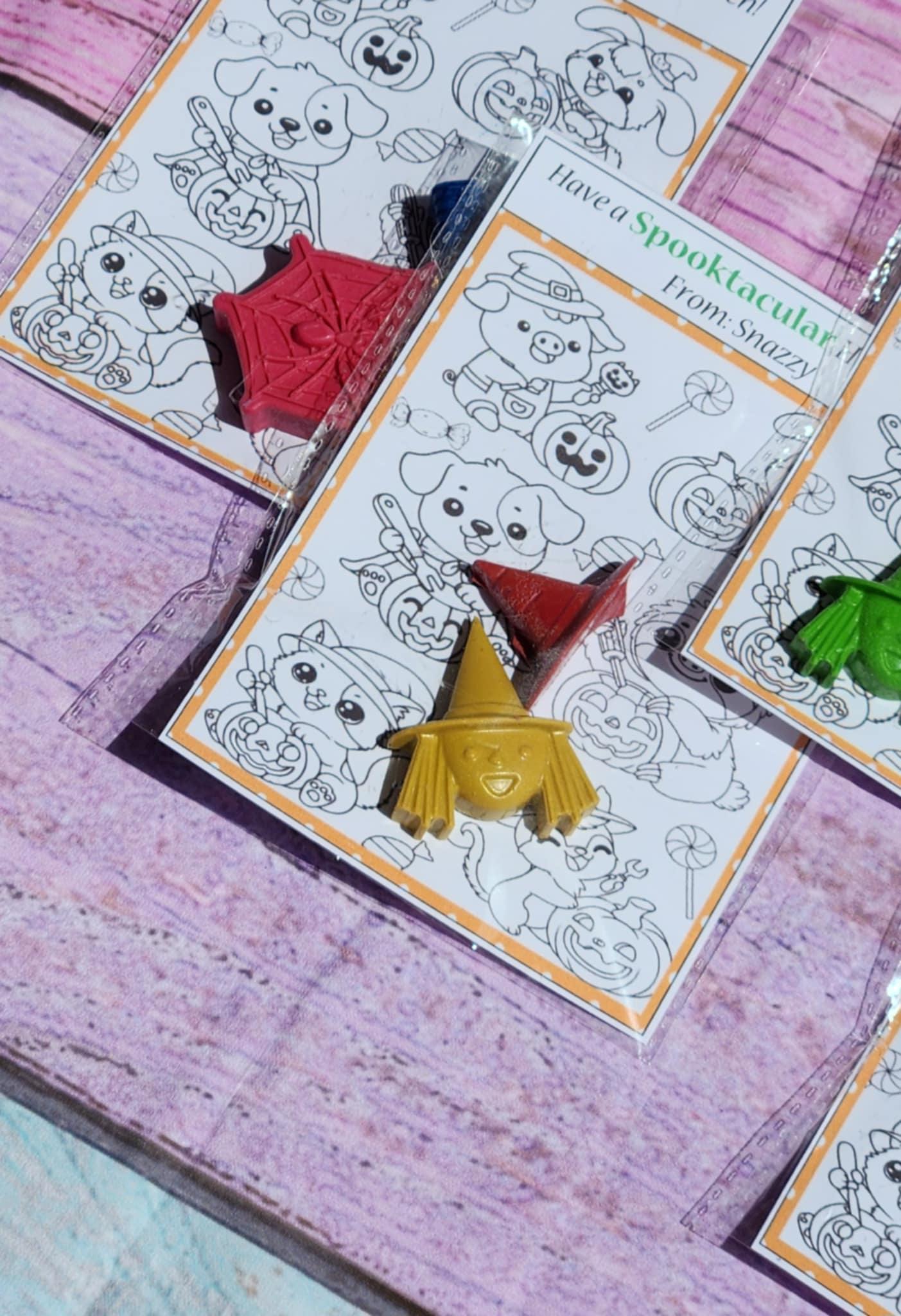 Pumpkin & Witch Coloring Kits with Crayons | Halloween Party Favors | Trick or Treat Handouts | Kids Activity Set | Non-Candy Gifts