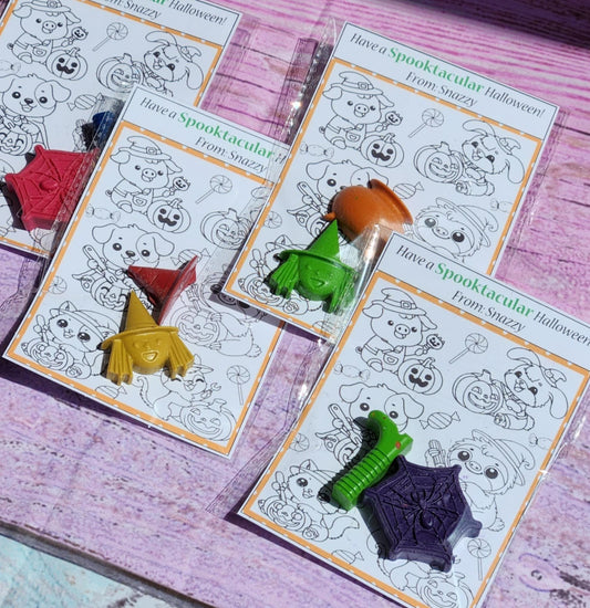 Pumpkin & Witch Coloring Kits with Crayons | Halloween Party Favors | Trick or Treat Handouts | Kids Activity Set | Non-Candy Gifts