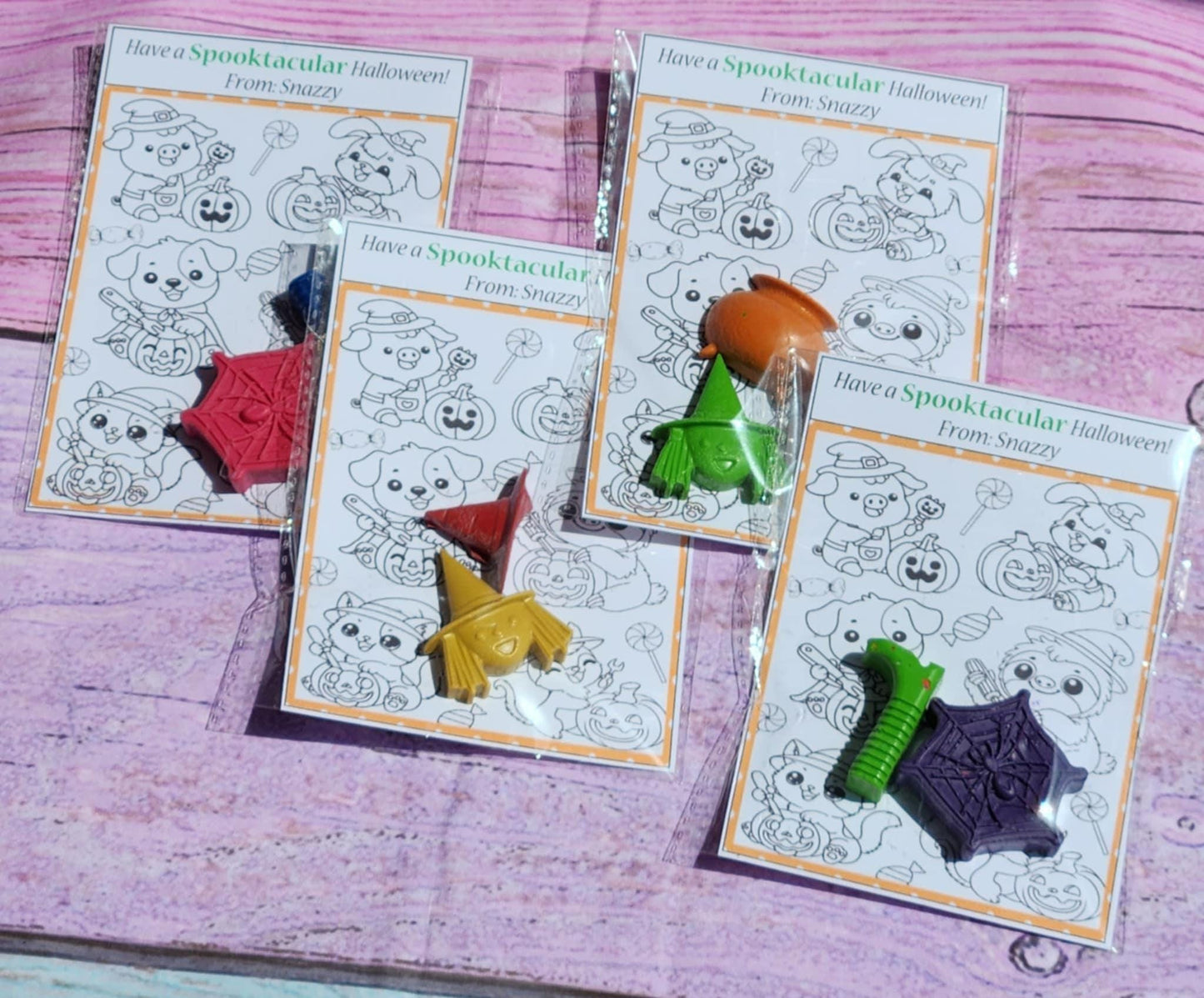 Pumpkin & Witch Coloring Kits with Crayons | Halloween Party Favors | Trick or Treat Handouts | Kids Activity Set | Non-Candy Gifts