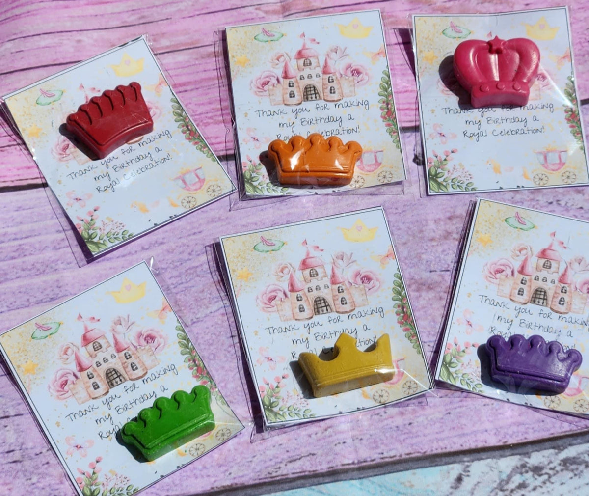 Princess Fairy Tale Party Favors | Magical Crayon Set | Birthday Party Gifts | Castle & Crown Crayons | Party Like a Princess Theme