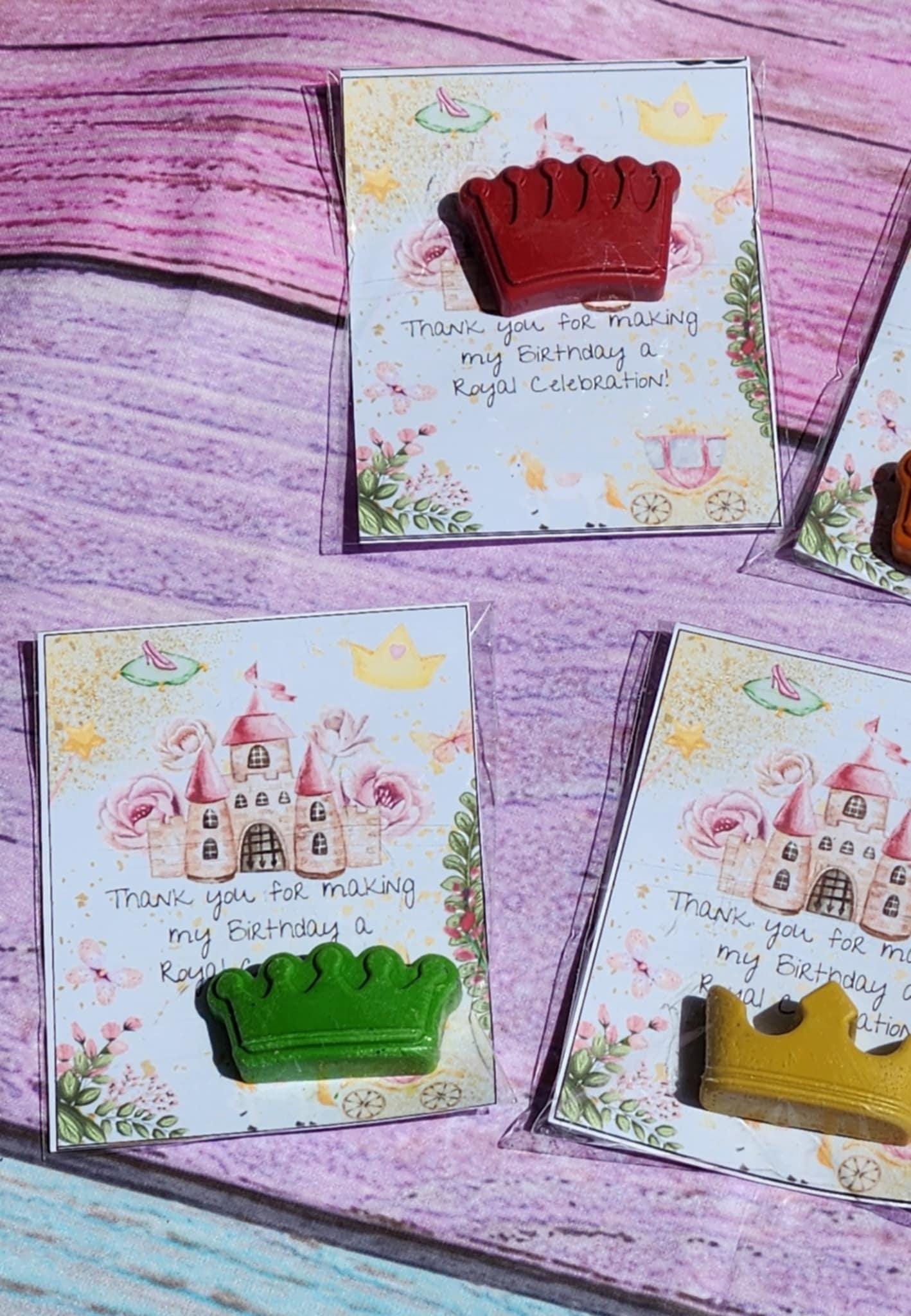 Princess Fairy Tale Party Favors | Magical Crayon Set | Birthday Party Gifts | Castle & Crown Crayons | Party Like a Princess Theme