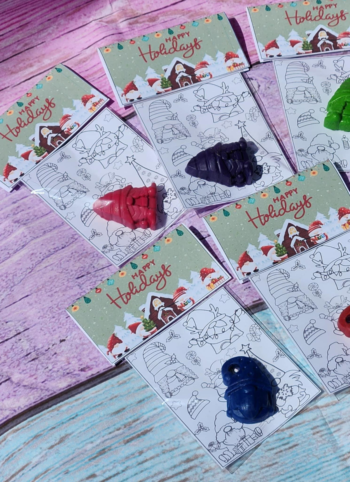 Christmas Gnome Crayons – Holiday Party Favors | Classroom Handouts | Non-Candy Christmas Gifts for Kids | Coloring Kit