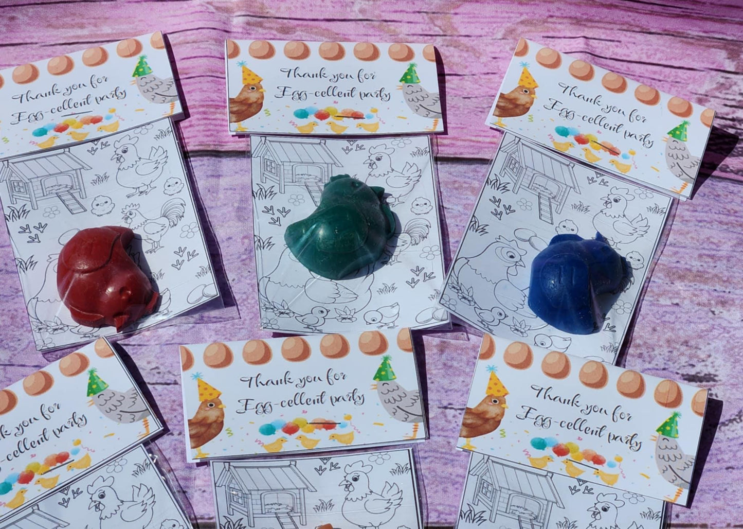 Chick & Chicken Crayon Coloring Kit | Farm Birthday Party Favors | Mini Crayon Gift for Kids | Chicken Party Favor | Classroom Handout