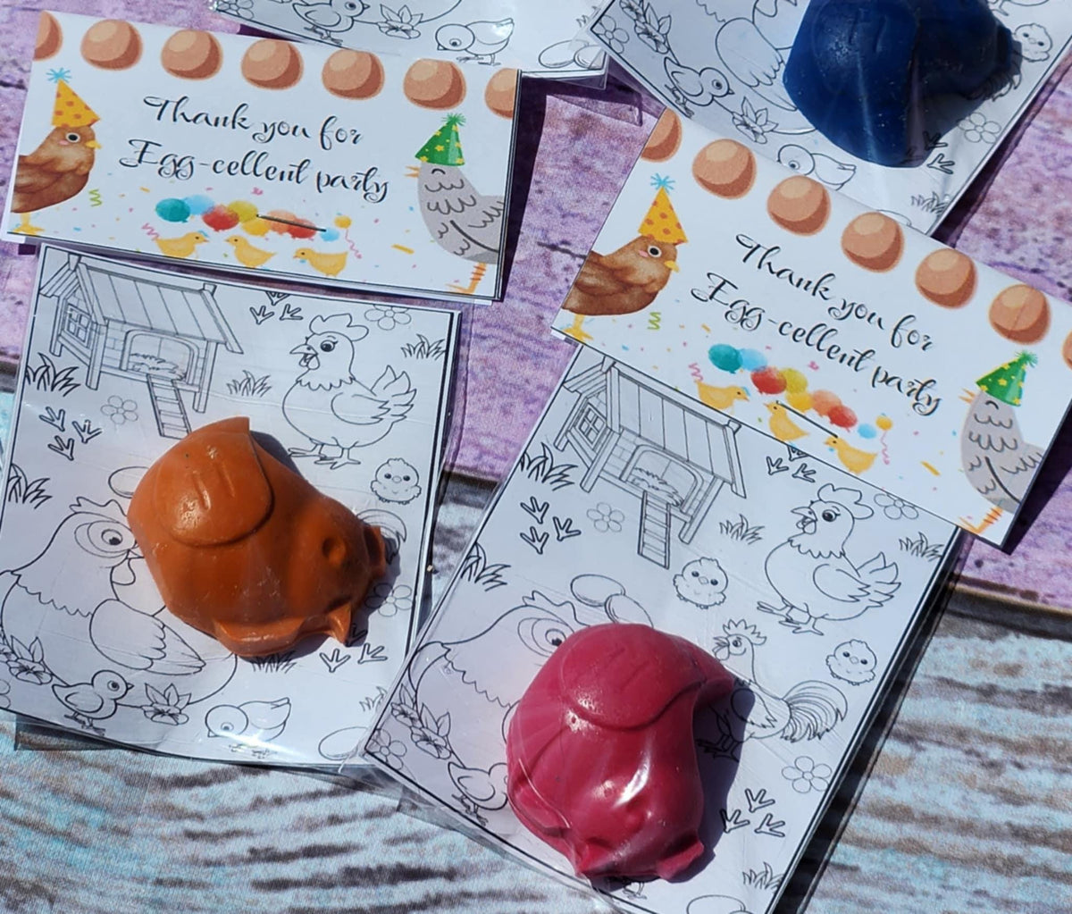 Chick & Chicken Crayon Coloring Kit | Farm Birthday Party Favors | Mini Crayon Gift for Kids | Chicken Party Favor | Classroom Handout