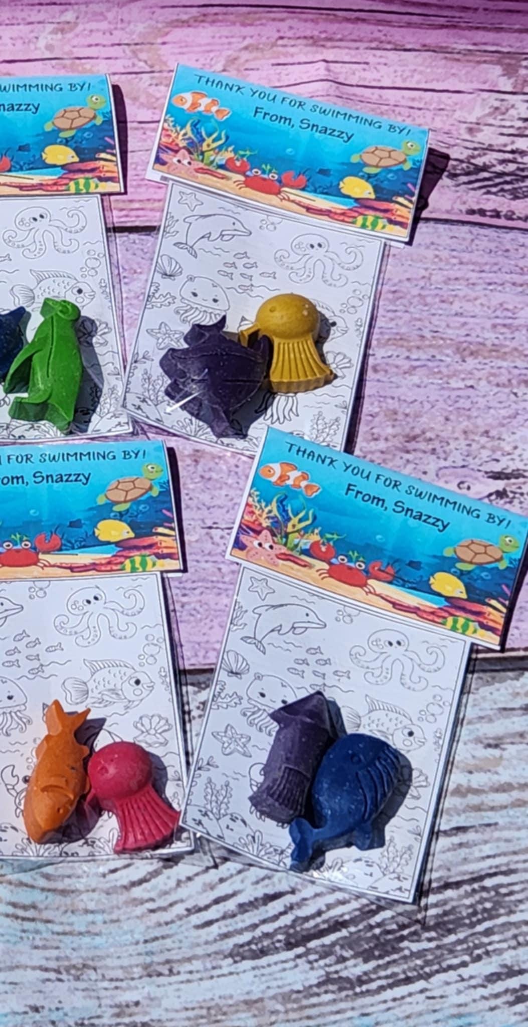 Ocean Party Favor: Under the Sea Crayon Coloring Kit