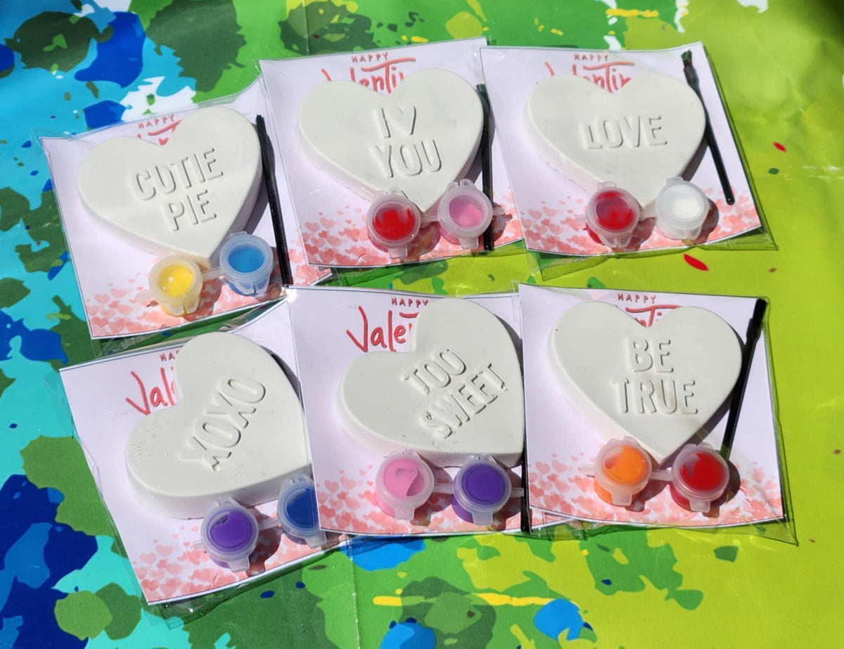 Valentine's Day Paint Kits | Heart Paint Your Own Kits | Kids Party Favors | Classroom Valentine Gifts | Craft Activity for Kids