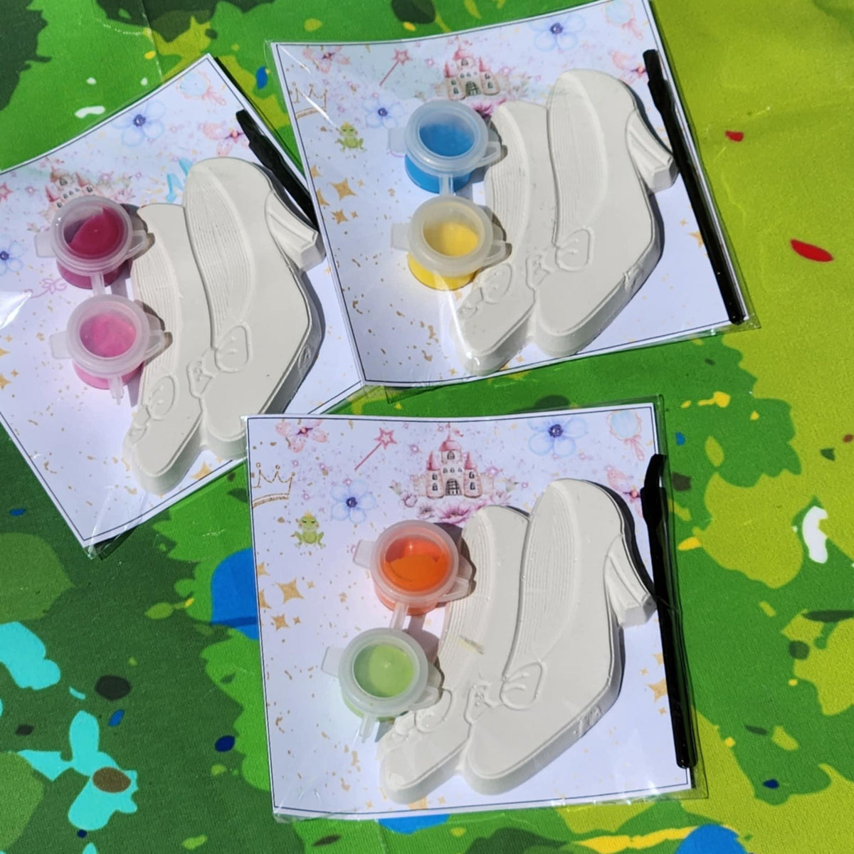 Princess Shoe Paint Kit Party Favor • Kids Royal Craft Activity • Plaster Painting Set • Birthday Goodie Bag Gift • Princess Theme