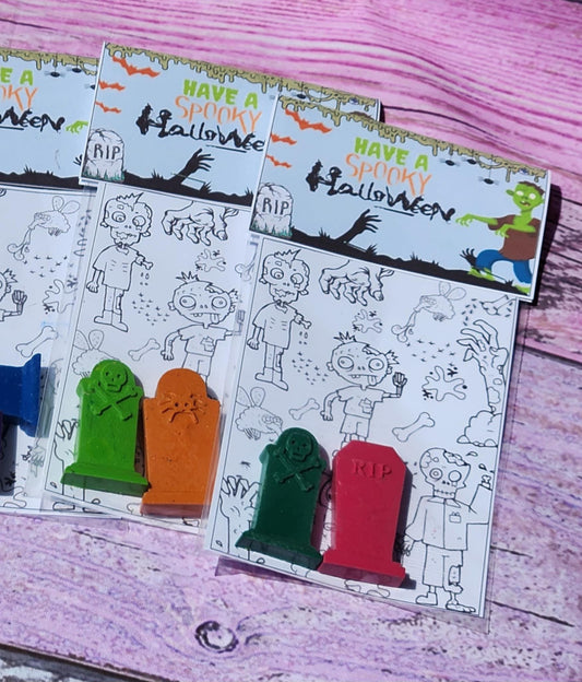 Zombie Crayon Coloring Kit: Halloween Party Favors, Goody Bag Fillers