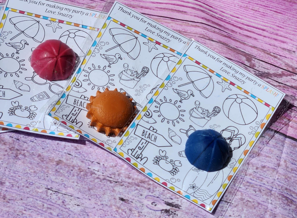 Beach Party Favors – Sun Crayons & Mini Coloring Kit | Fun in the Sun Birthday | Beach-Themed Party Gifts