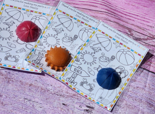 Beach Party Favors – Sun Crayons & Mini Coloring Kit | Fun in the Sun Birthday | Beach-Themed Party Gifts
