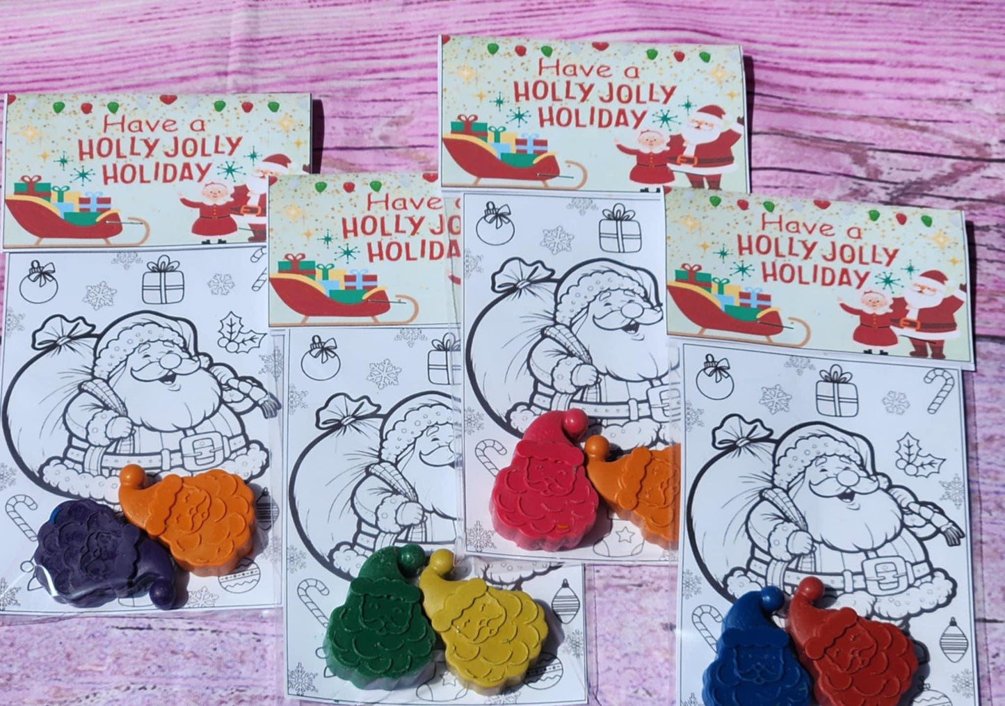 Santa Coloring Kits with Santa Crayons – Christmas Party Favors | Holiday Crayons | Stocking Stuffers l Gifts for Kids l School Room Gifts