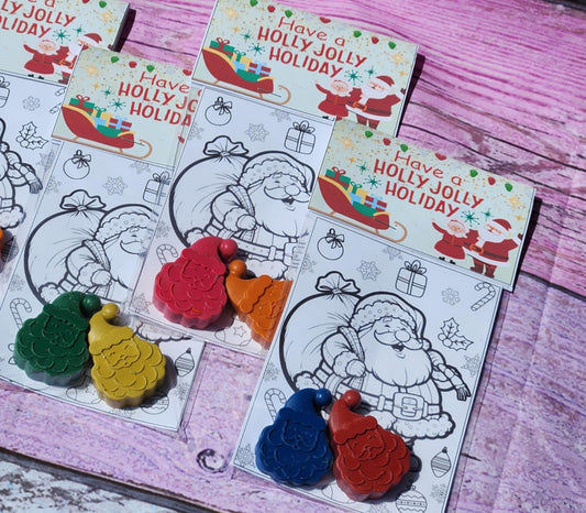 Santa Coloring Kits with Santa Crayons – Christmas Party Favors | Holiday Crayons | Stocking Stuffers l Gifts for Kids l School Room Gifts