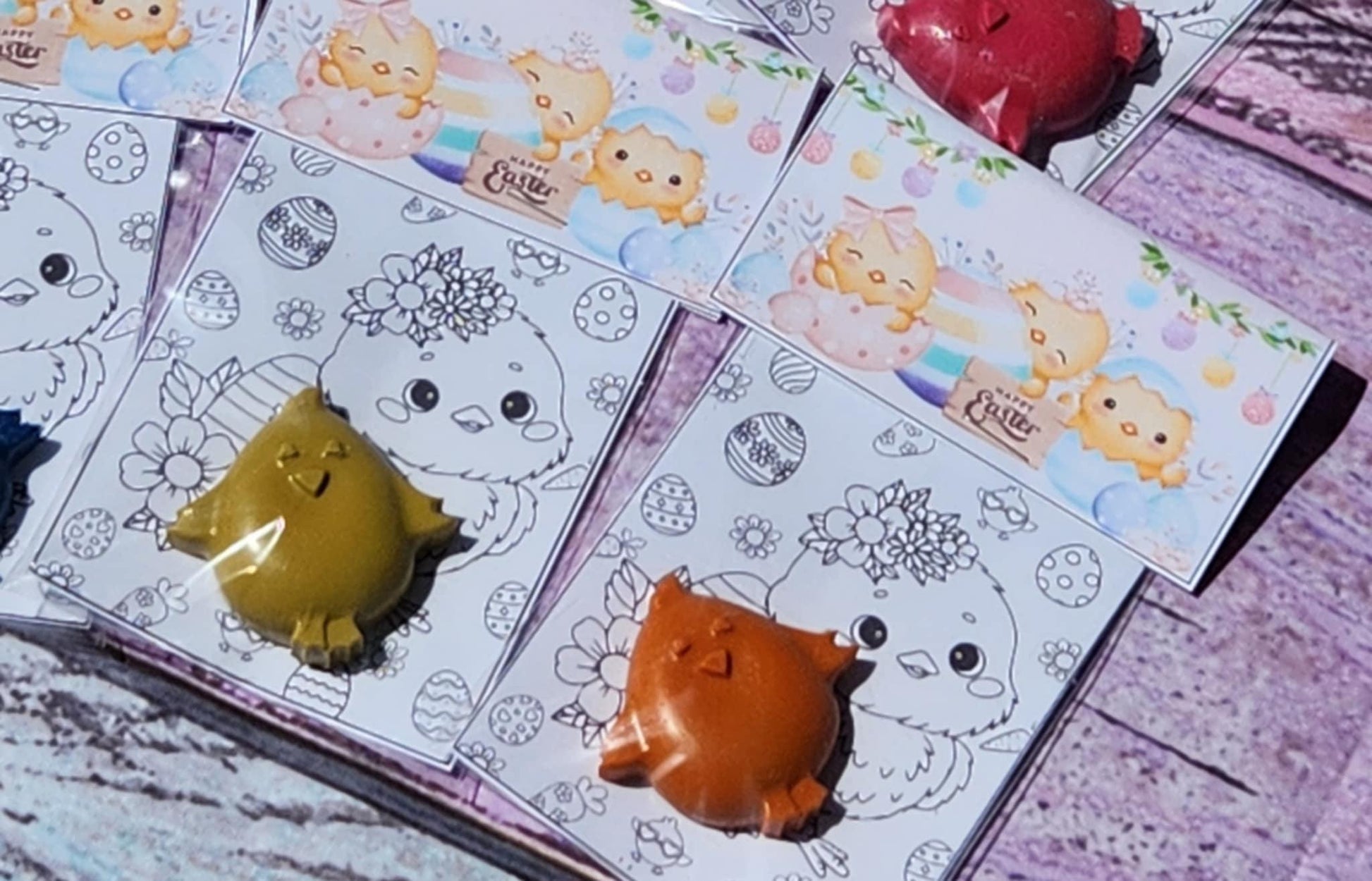 Easter Chick Coloring Kits – Mini Easter Basket Stuffers | Easter Party Favors | Baby Chick Crayons