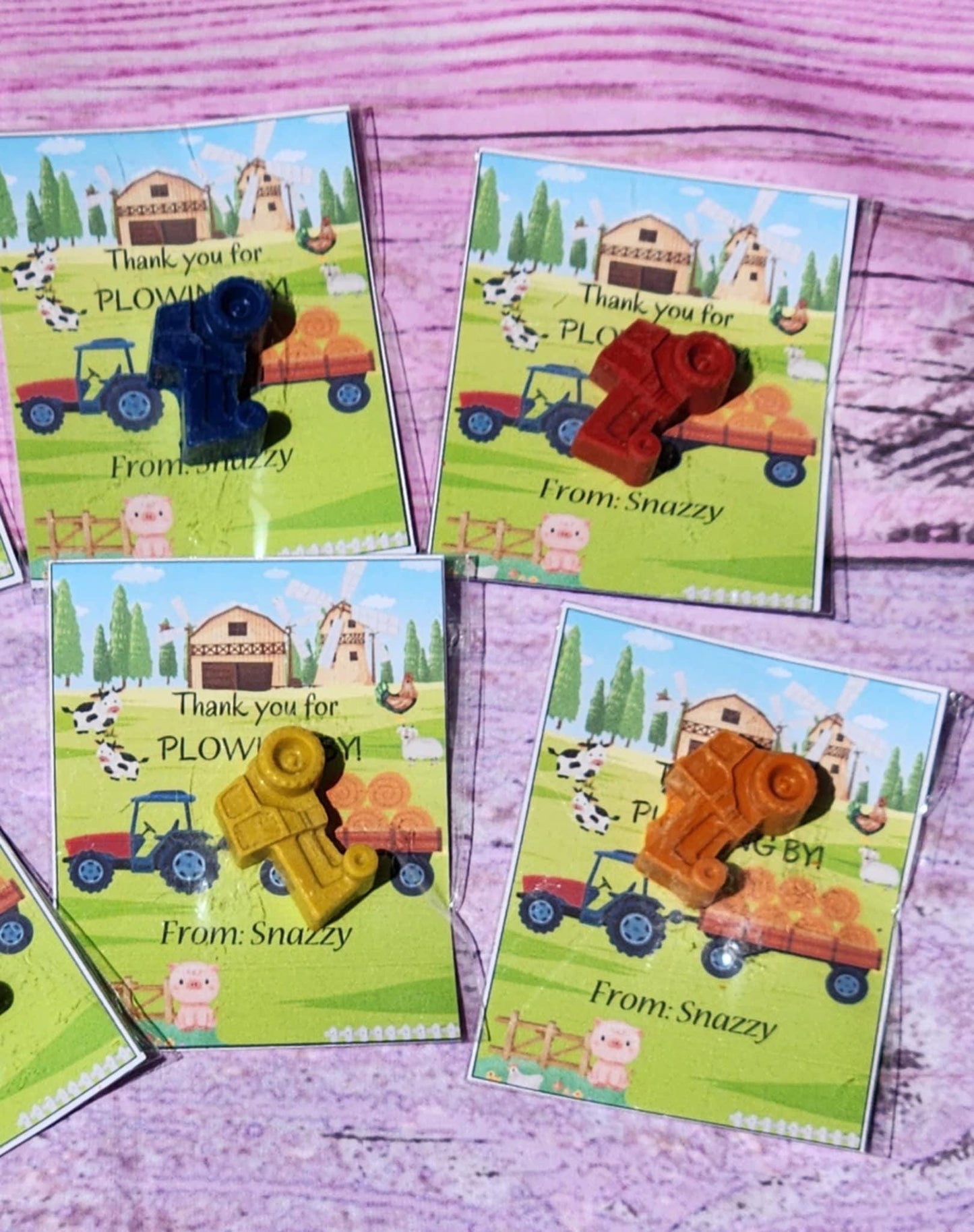 Farm & Tractor Themed Coloring Party Favors – Barnyard Fun Crayons | Tractor Crayons | Birthday -Classroom Gifts