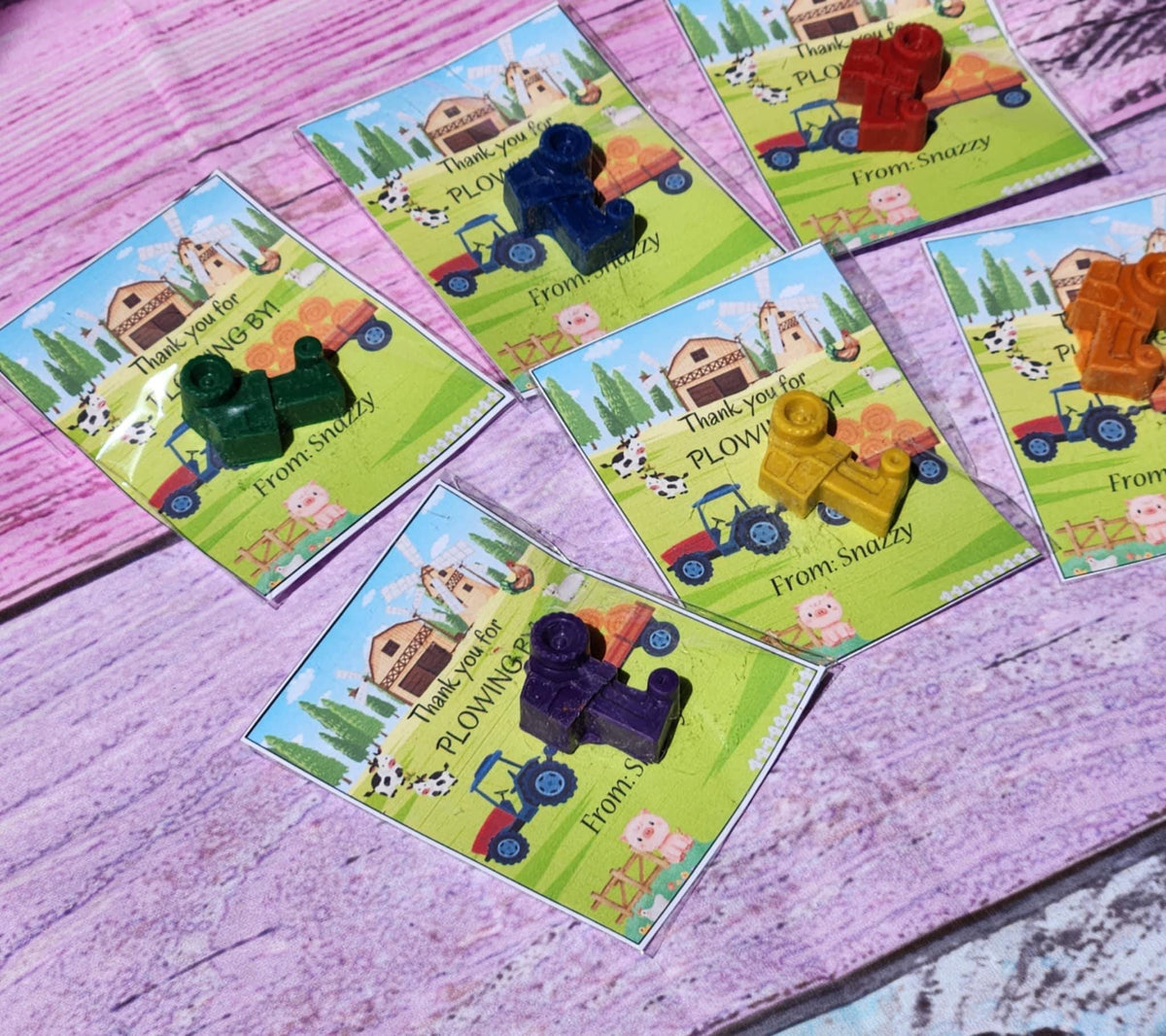 Farm & Tractor Themed Coloring Party Favors – Barnyard Fun Crayons | Tractor Crayons | Birthday -Classroom Gifts