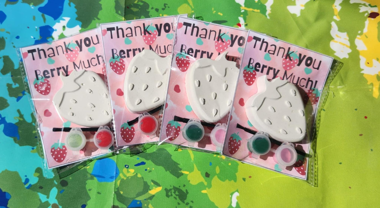 Strawberries Paint Kits for Kids' Party Activities and Favors Party Favor – Summer Craft - Birthday Gift – No Mess Fun – Paint Your Own