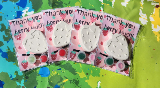Strawberries Paint Kits for Kids' Party Activities and Favors Party Favor – Summer Craft - Birthday Gift – No Mess Fun – Paint Your Own