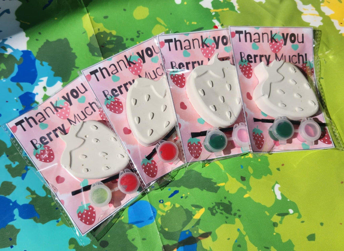 Strawberries Paint Kits for Kids' Party Activities and Favors Party Favor – Summer Craft - Birthday Gift – No Mess Fun – Paint Your Own