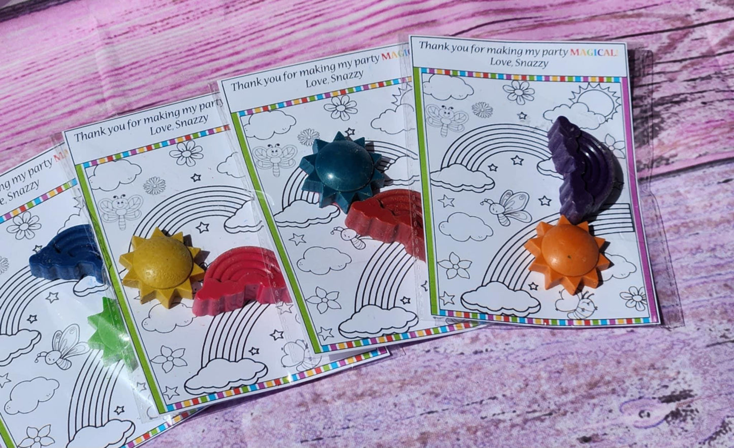 Rainbow Birthday Party Favors | DIY Color Your Own Sun & Rainbow Cards | Kids Activity Gift | Girls Party Favor
