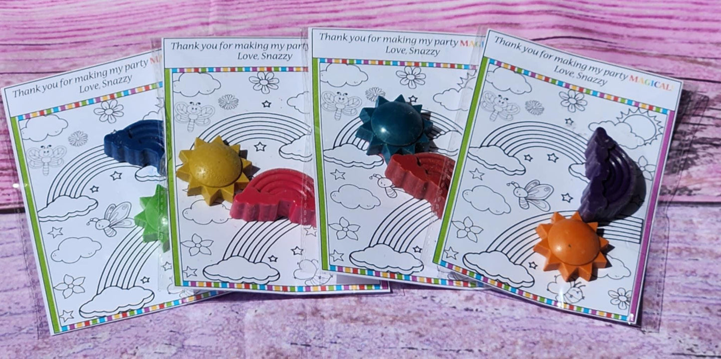 Rainbow Birthday Party Favors | DIY Color Your Own Sun & Rainbow Cards | Kids Activity Gift | Girls Party Favor