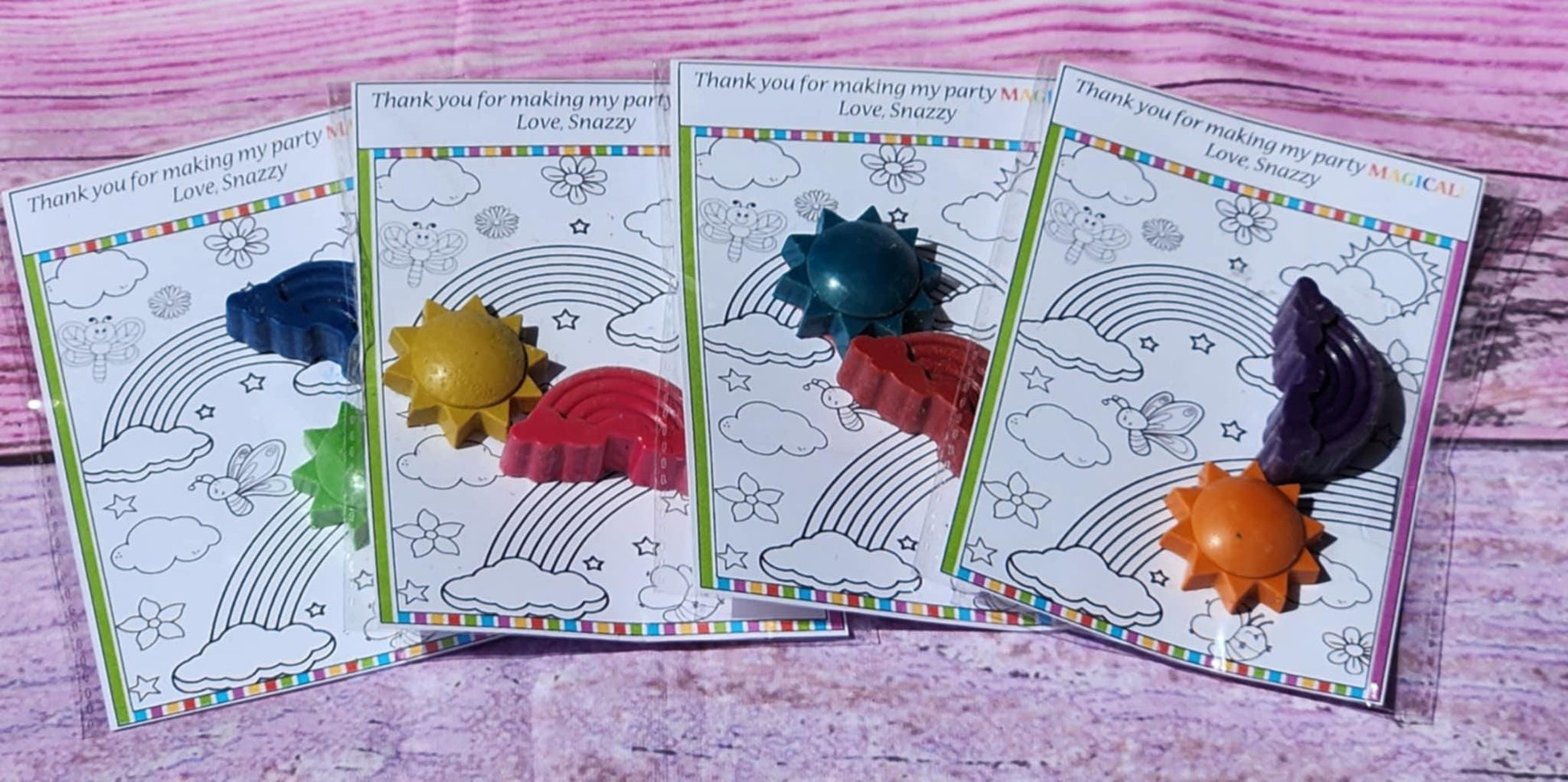 Rainbow Birthday Party Favors | DIY Color Your Own Sun & Rainbow Cards | Kids Activity Gift | Girls Party Favor