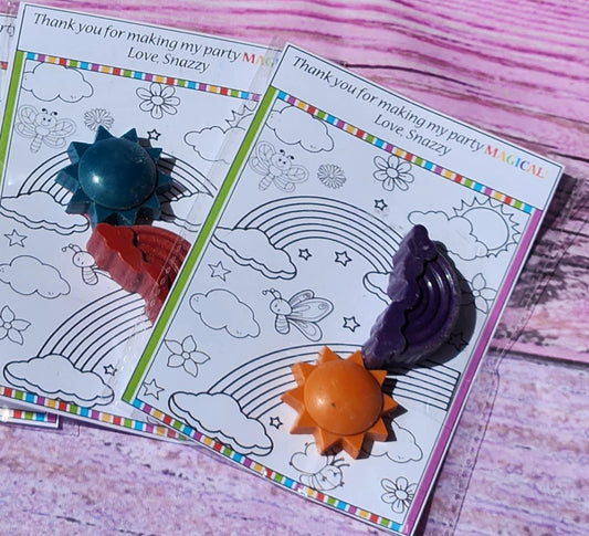 Rainbow Birthday Party Favors | DIY Color Your Own Sun & Rainbow Cards | Kids Activity Gift | Girls Party Favor
