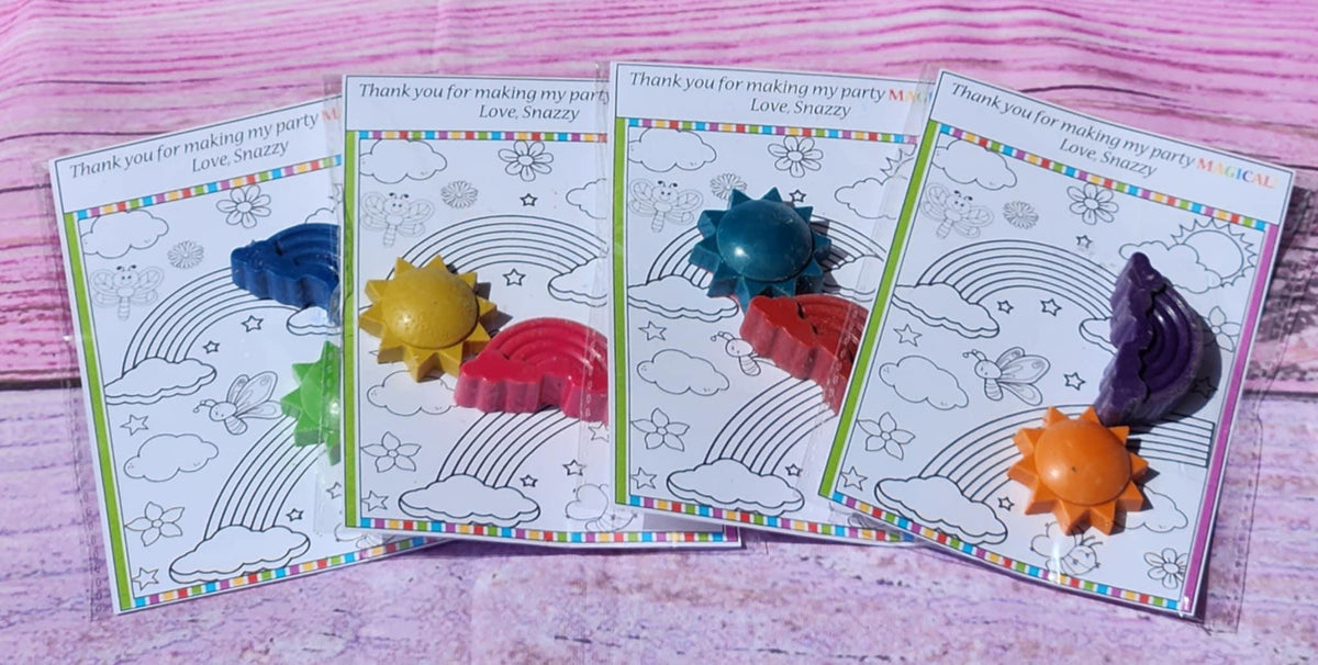 Rainbow Birthday Party Favors | DIY Color Your Own Sun & Rainbow Cards | Kids Activity Gift | Girls Party Favor