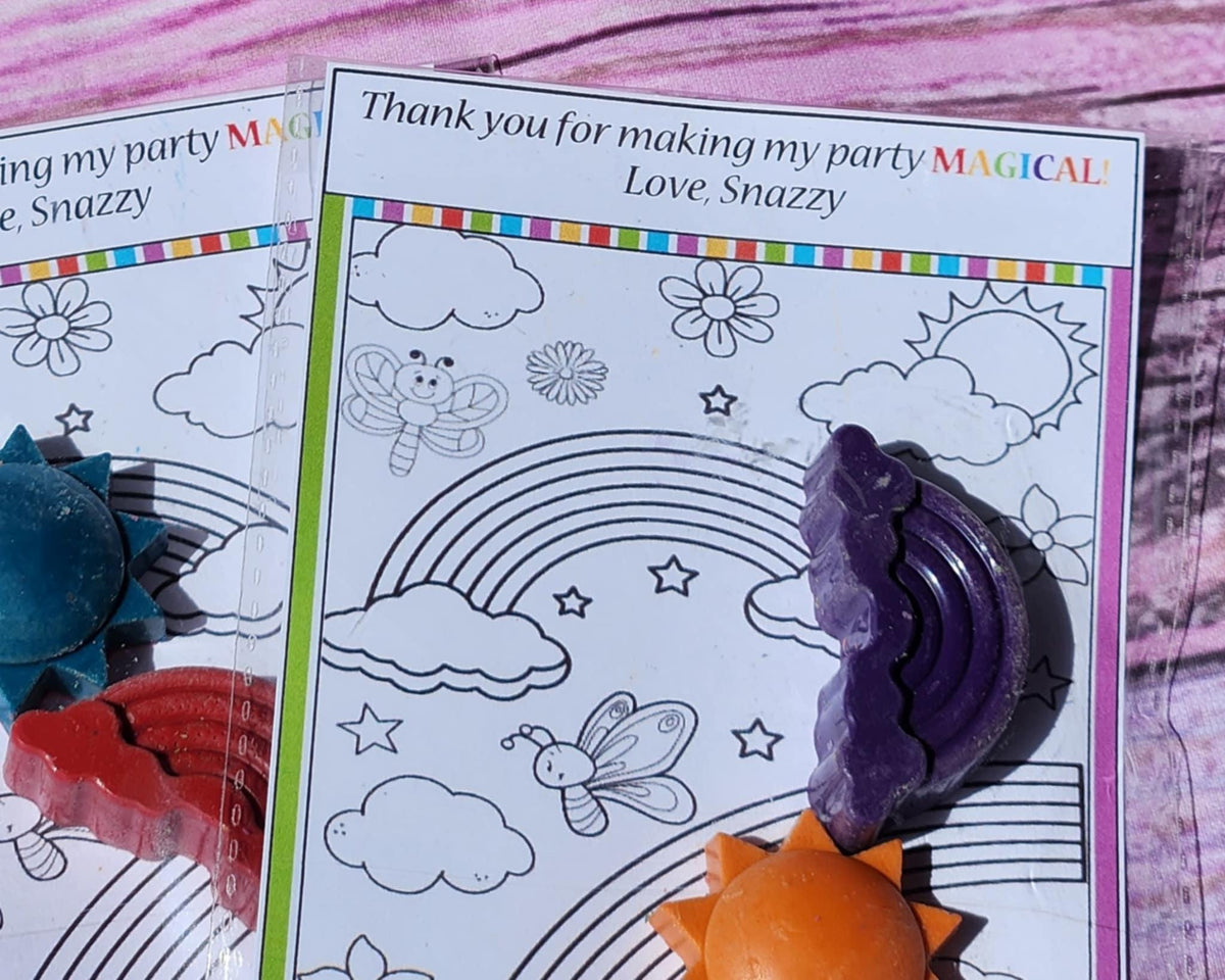 Rainbow Birthday Party Favors | DIY Color Your Own Sun & Rainbow Cards | Kids Activity Gift | Girls Party Favor