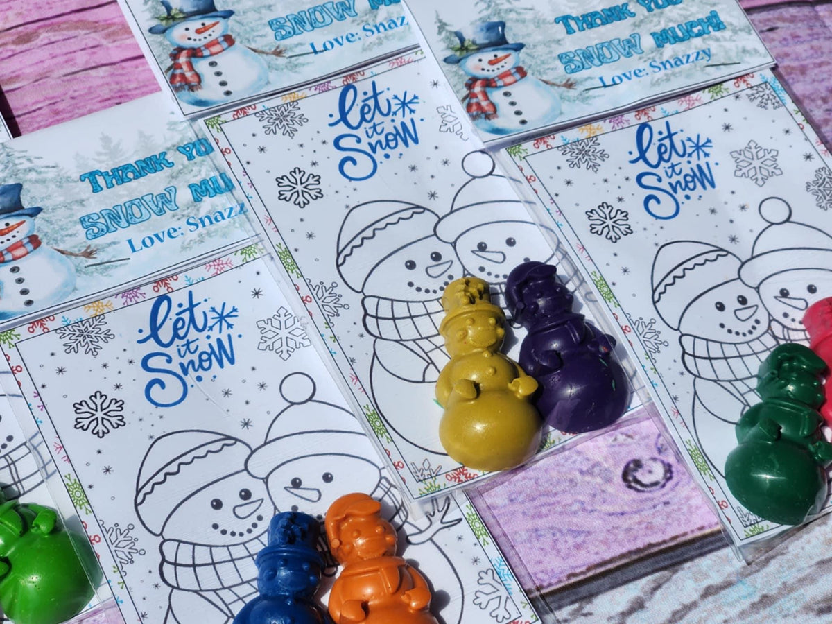 Snowman Coloring Kit – Snowman Crayons – Christmas Party Favors –Kids Holiday Activity –Non-Toxic Crayons –Gifts for Kids – Stocking Stuffer