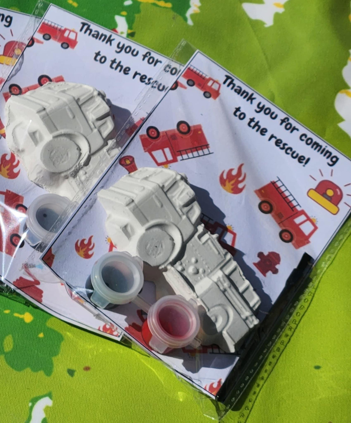 Firetruck Paint Kit Party Favors for Kids | DIY Painting Activity | Firetruck Birthday Goodie Bags | Non-Toxic School Gifts | Party Supplies