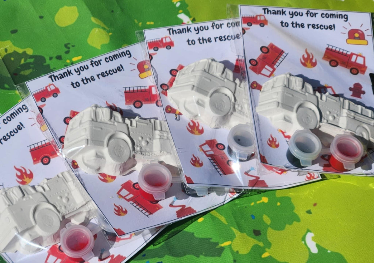 Firetruck Paint Kit Party Favors for Kids | DIY Painting Activity | Firetruck Birthday Goodie Bags | Non-Toxic School Gifts | Party Supplies