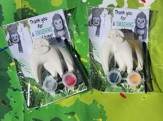 Gorilla Plaster Paint Kits for Kids | Jungle Animal Party Favors | DIY Painting Activity | Non-Toxic Craft Kit | Birthday Gifts for Kids