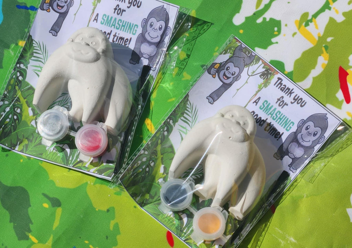 Gorilla Plaster Paint Kits for Kids | Jungle Animal Party Favors | DIY Painting Activity | Non-Toxic Craft Kit | Birthday Gifts for Kids