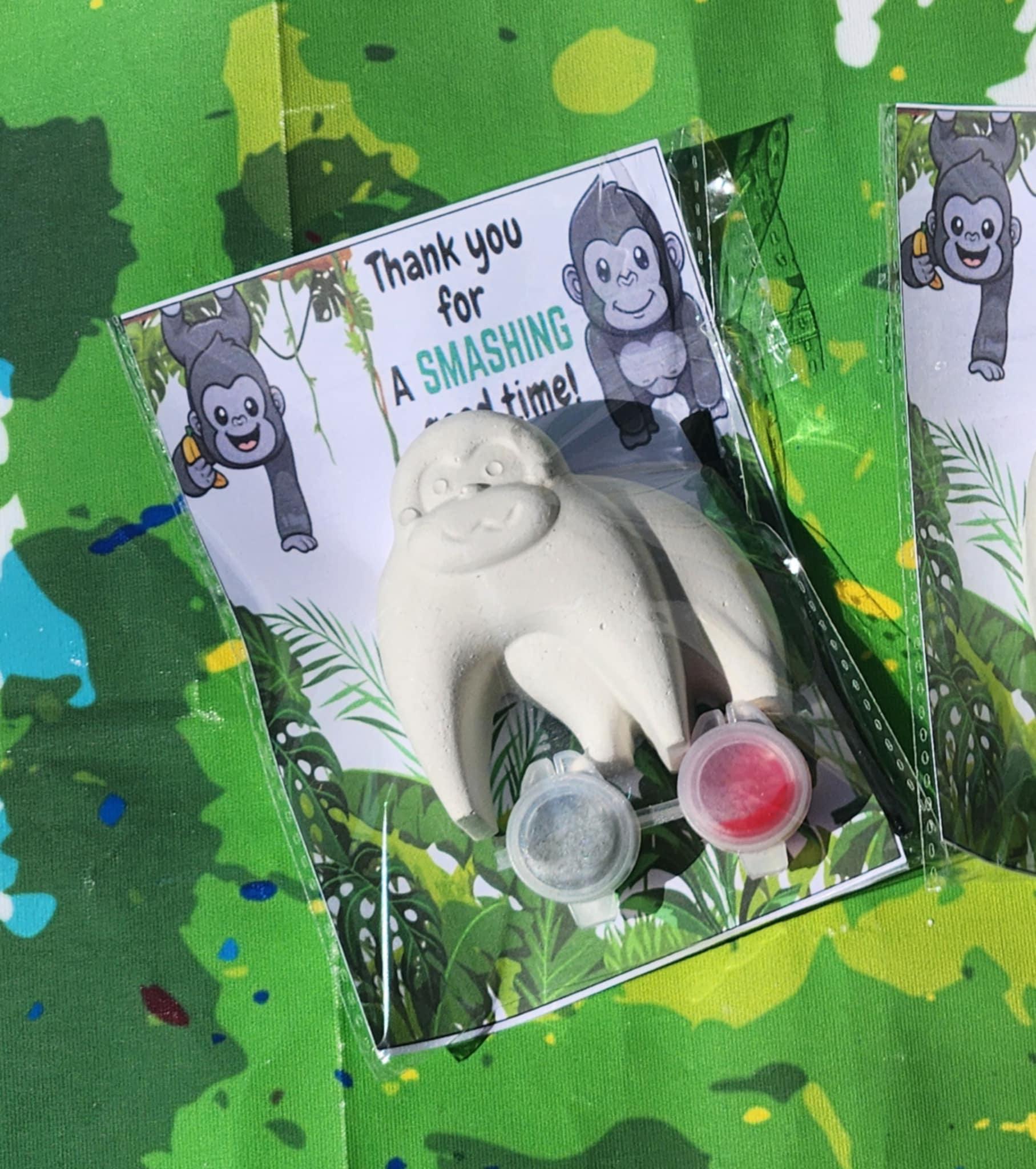 Gorilla Plaster Paint Kits for Kids | Jungle Animal Party Favors | DIY Painting Activity | Non-Toxic Craft Kit | Birthday Gifts for Kids