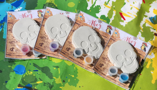 Skull Themed Paint Party Favors for Kids | DIY Pirate Craft Kit | Birthday Activity | Non-Toxic Paint | Boy or Girl Gift | Party Supplies