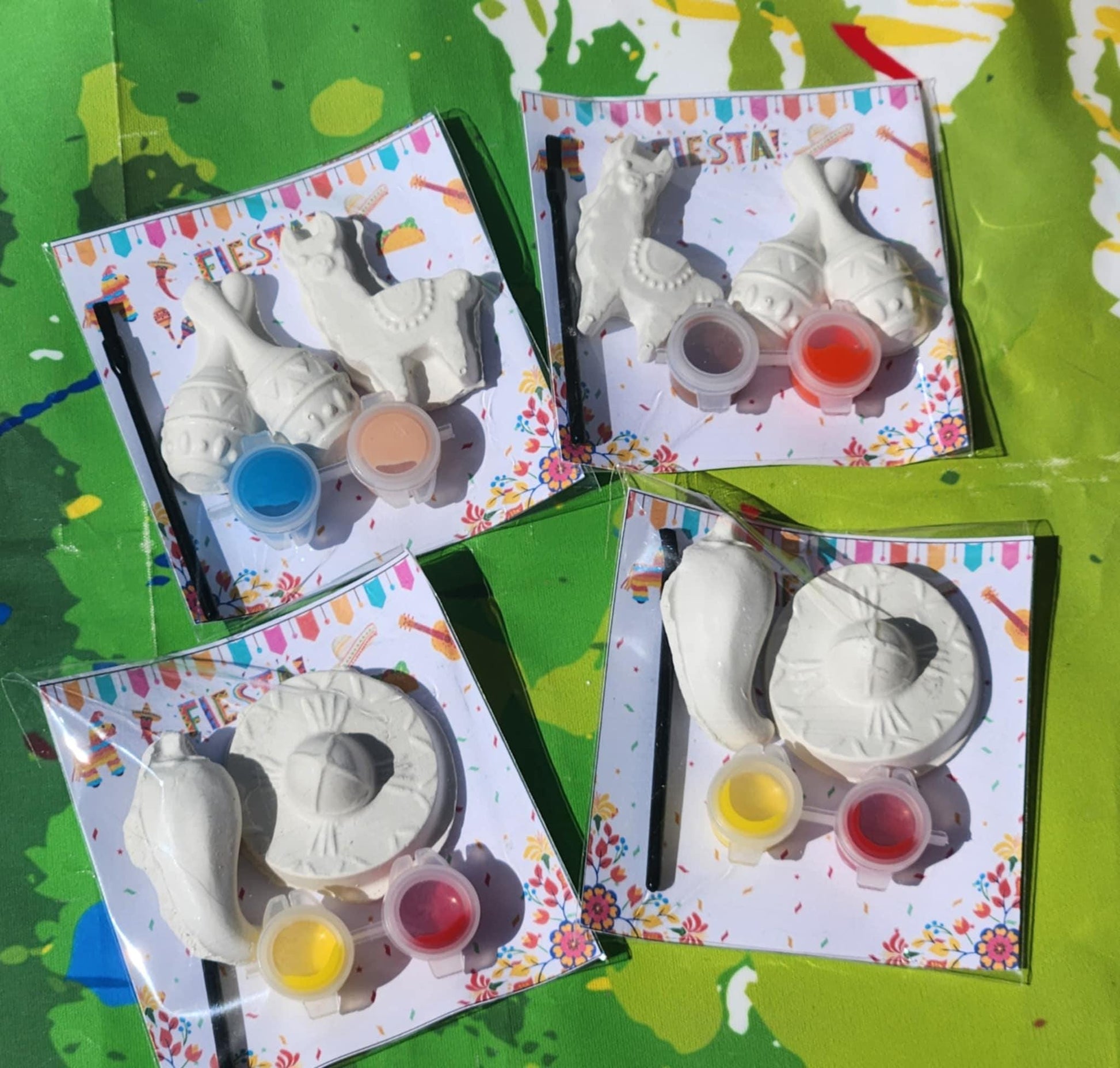 Fiesta Plaster Paint Kits for Kids Party Favors | Mexican-Themed Birthday Activity | Cinco de Mayo Craft | Non-Toxic DIY Paint Kit