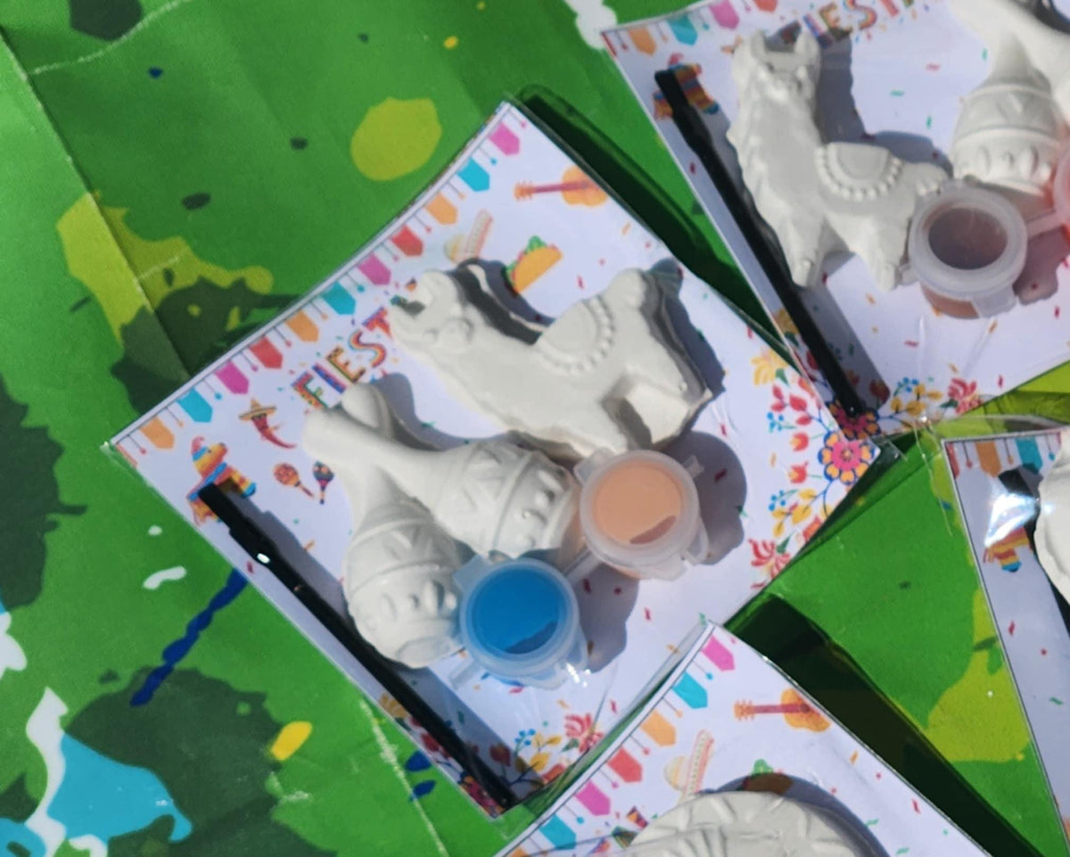 Fiesta Plaster Paint Kits for Kids Party Favors | Mexican-Themed Birthday Activity | Cinco de Mayo Craft | Non-Toxic DIY Paint Kit