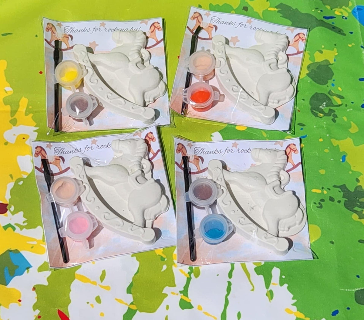 Toy Horse Plaster Paint Kits | Kids Party Favors | Ready to Paint DIY Kits | Baby Shower Thank You Gifts | Kids Craft Activity | Non-Toxic