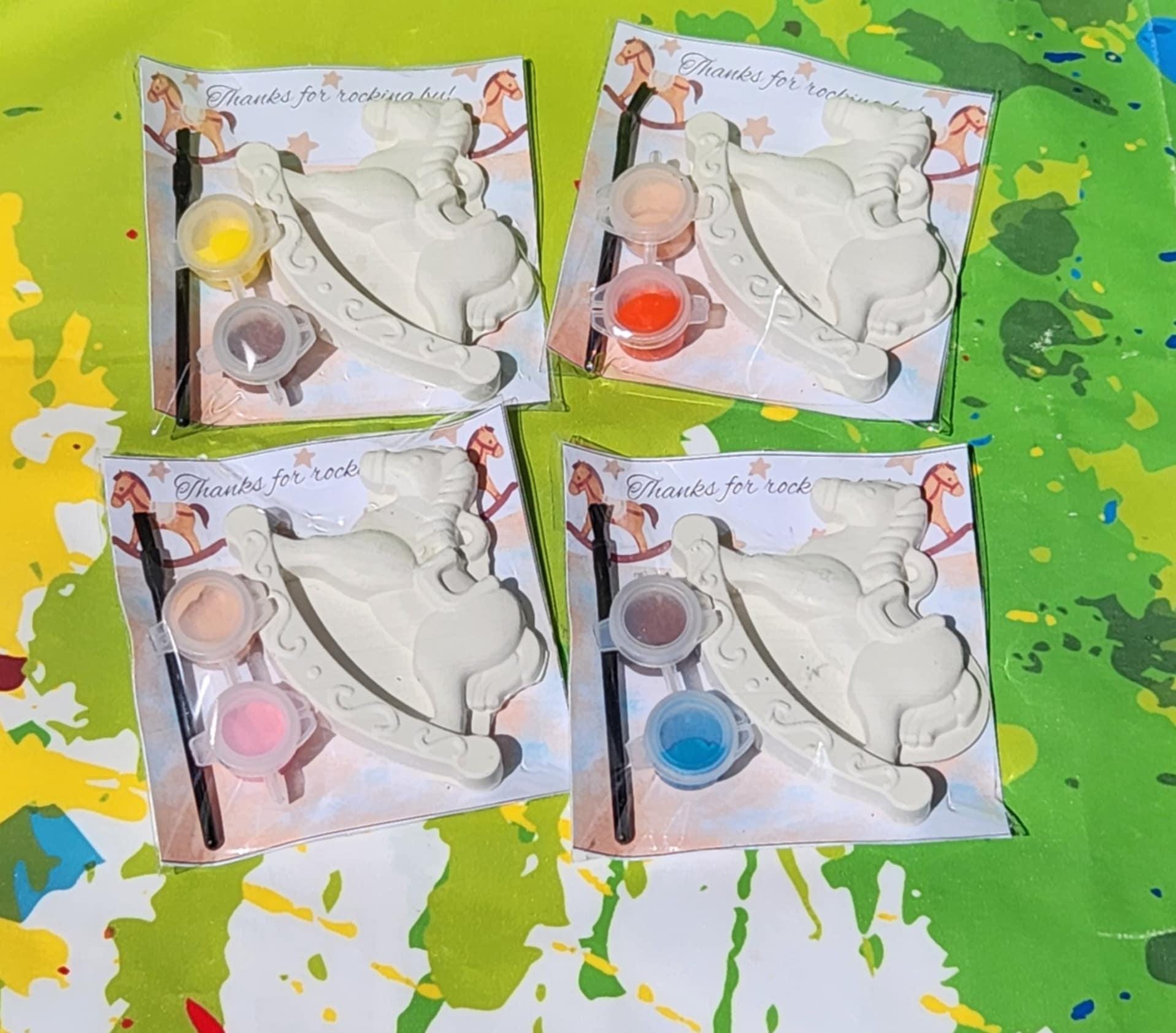 Toy Horse Plaster Paint Kits | Kids Party Favors | Ready to Paint DIY Kits | Baby Shower Thank You Gifts | Kids Craft Activity | Non-Toxic
