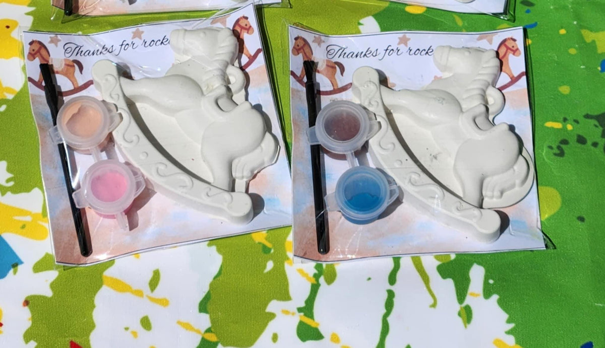 Toy Horse Plaster Paint Kits | Kids Party Favors | Ready to Paint DIY Kits | Baby Shower Thank You Gifts | Kids Craft Activity | Non-Toxic