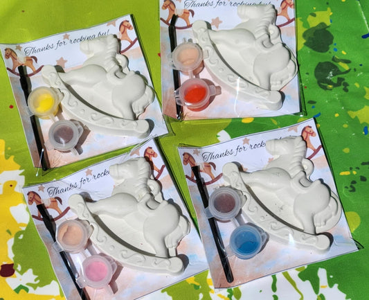 Toy Horse Plaster Paint Kits | Kids Party Favors | Ready to Paint DIY Kits | Baby Shower Thank You Gifts | Kids Craft Activity | Non-Toxic