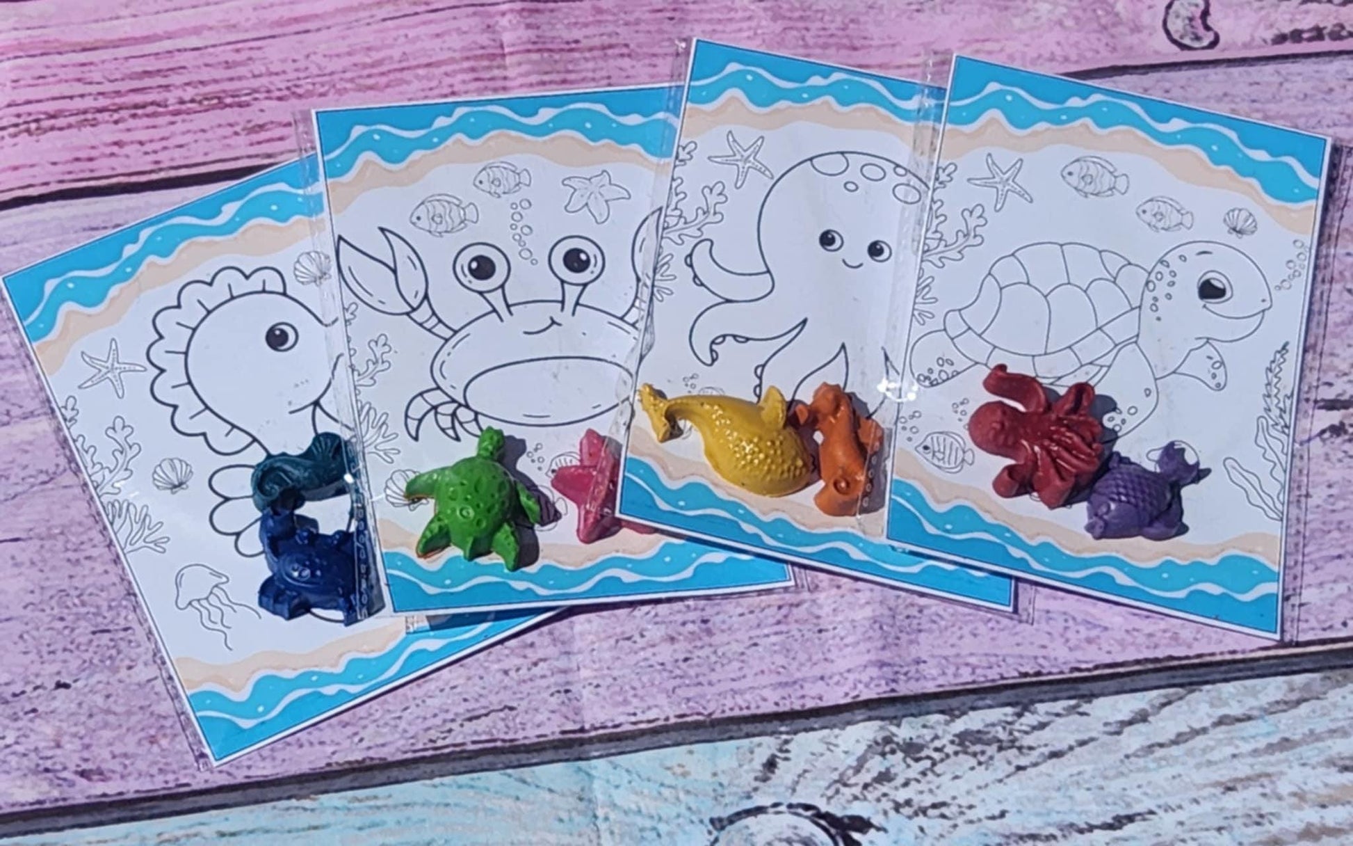 Under the Sea Crayon Party Favors | Ocean Crayons | Kids Birthday Favor | Ocean Themed Party Supplies | Mermaid Party Goodie Bags
